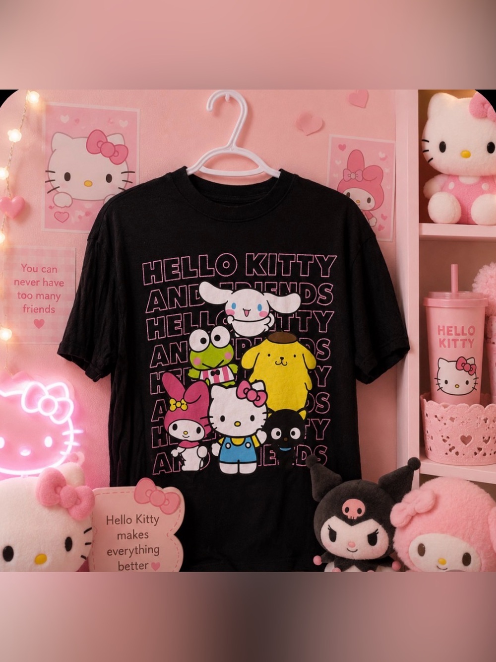 Hello Kitty and Friends Black Graphic